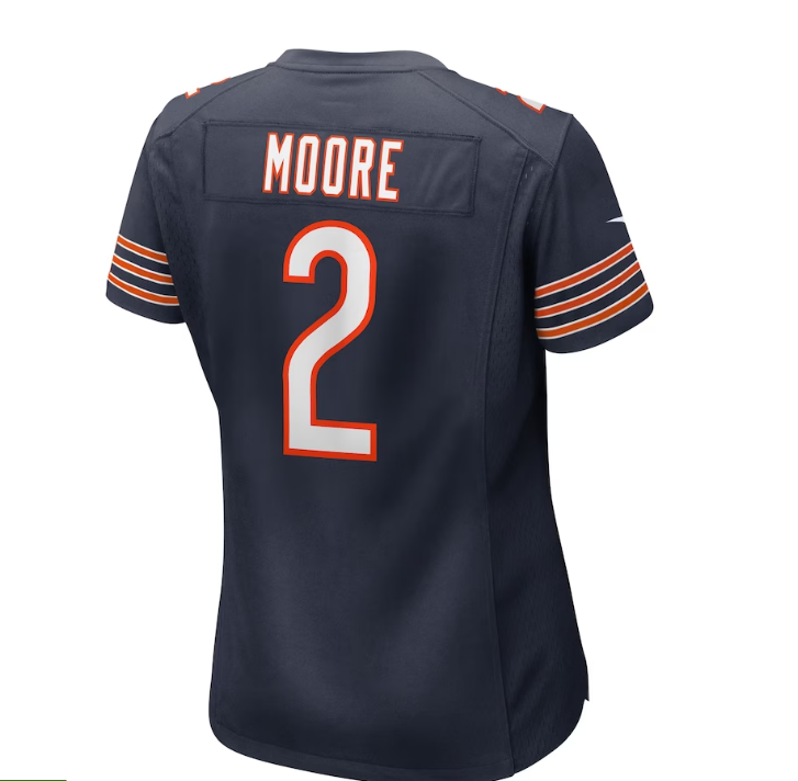 C.Bears #2 D.J. Moore Game Jersey  Stitched American Football Jerseys - Main View