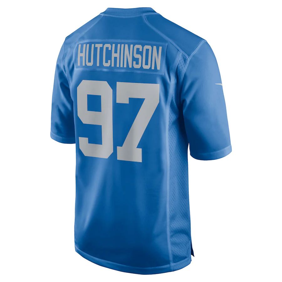 D.Lions #97 Aidan Hutchinson Blue 2022 Draft First Round Pick Alternate Game Jersey Stitched American Football Jerseys - Main View