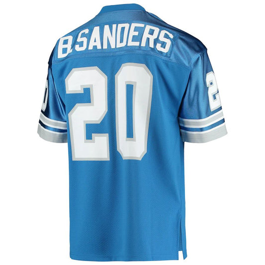 D.Lions #20 Barry Sanders Mitchell & Ness Blue Authentic Retired Player Jersey Stitched American Football Jerseys - Main View