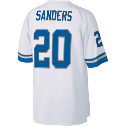 D.Lions #20 Barry Sanders Mitchell & Ness White Legacy Replica Jersey Stitched American Football Jerseys - Main View