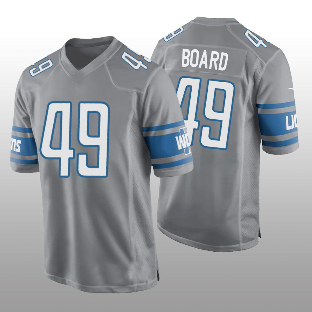 D.Lions #49 Chris Board Game Jersey - Silver American Football Jerseys - Main View