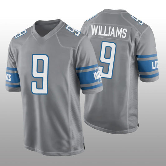 D.Lions #9 Jameson Williams Silver 2022 Draft Alternate Game Jersey Stitched American Football Jerseys - Main View