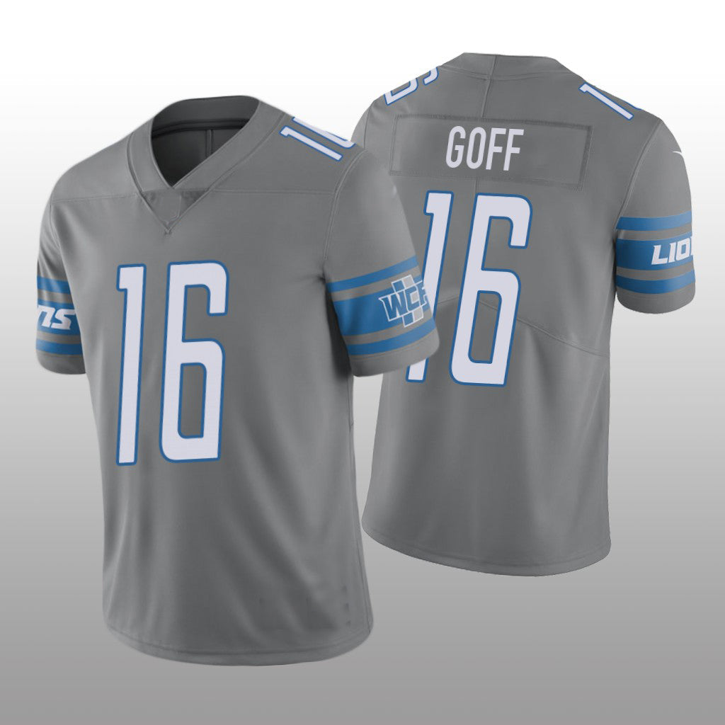 D.Lions NO. 16 Jared Goff Silver Vapor Limited Jersey Stitched American Football Jerseys - Main View