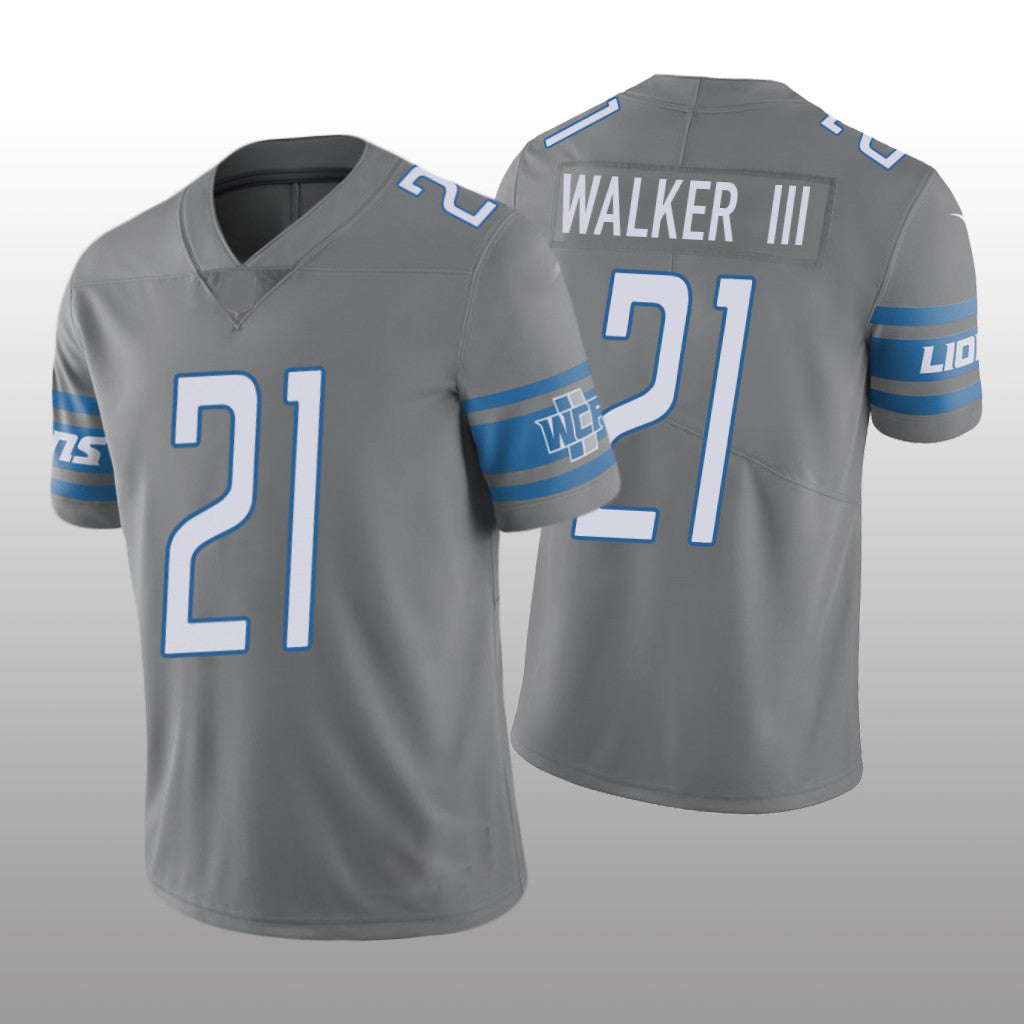 D.Lions # 21 Tracy Walker III Silver Vapor Limited Jersey Stitched American Football Jerseys - Main View