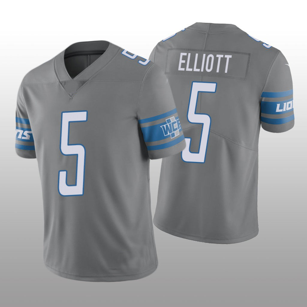 D.Lions NO. 5 DeShon Elliott Steel Vapor Limited Jersey Stitched American Football Jerseys - Main View
