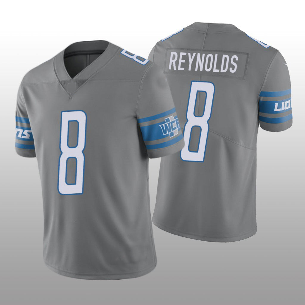 D.Lions  #8 Josh Reynolds Silver Vapor Limited Jersey Stitched American Football Jerseys - Main View