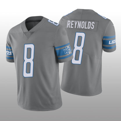 D.Lions  #8 Josh Reynolds Silver Vapor Limited Jersey Stitched American Football Jerseys - Main View