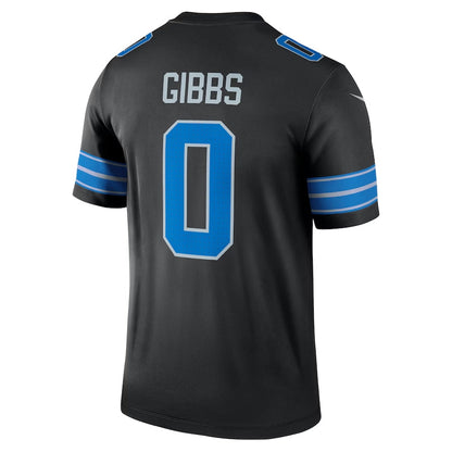D.Lions #0 Jahmyr Gibbs Black 2nd Alternate Legend American Football Jerseys - Main View