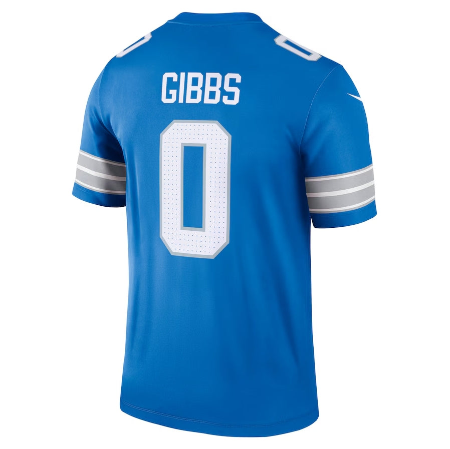 D.Lions #0 Jahmyr Gibbs Blue Team Legend American Football Jerseys - Main View