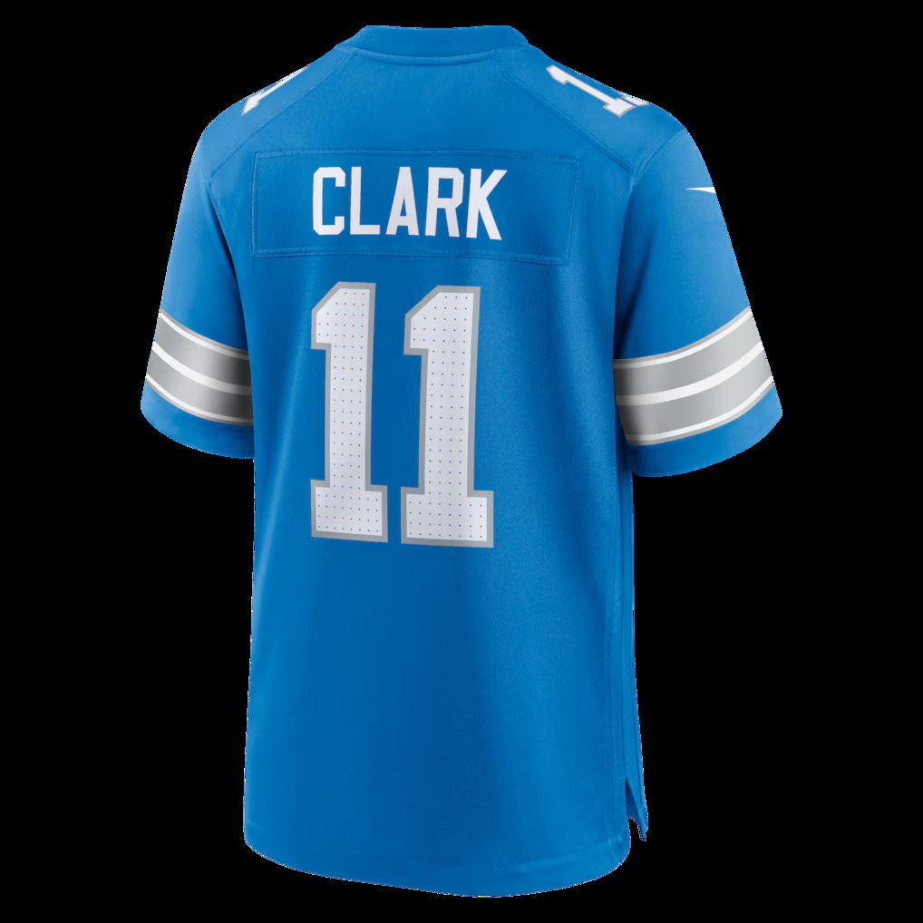 D.Lions #11 Damone Clark Blue Team Game American Football Jersey - Main View