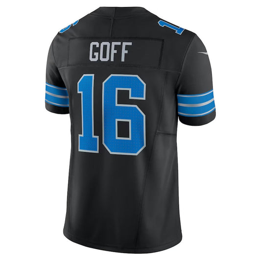 D.Lions #16 Jared Goff  Black Vapor F.U.S.E. Limited American Football Jerseys - Main View