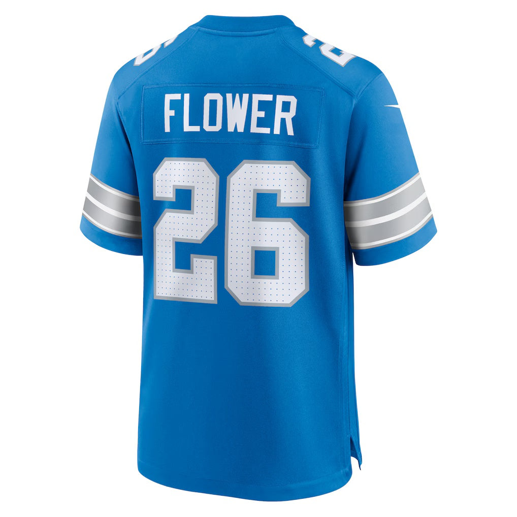 D.Lions #26 Tre Flowers Blue Team Game American Football Jersey - Main View