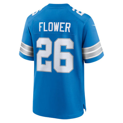 D.Lions #26 Tre Flowers Blue Team Game American Football Jersey - Main View