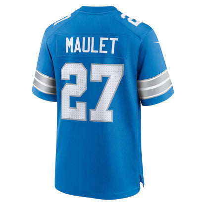 D.Lions #27 Arthur Maulet Blue Team Game American Football Jersey - Main View