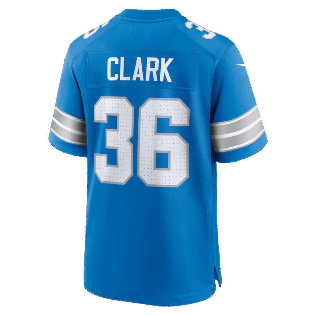 D.Lions #36 Chuck Clark Blue Team Game American Football Jersey - Main View