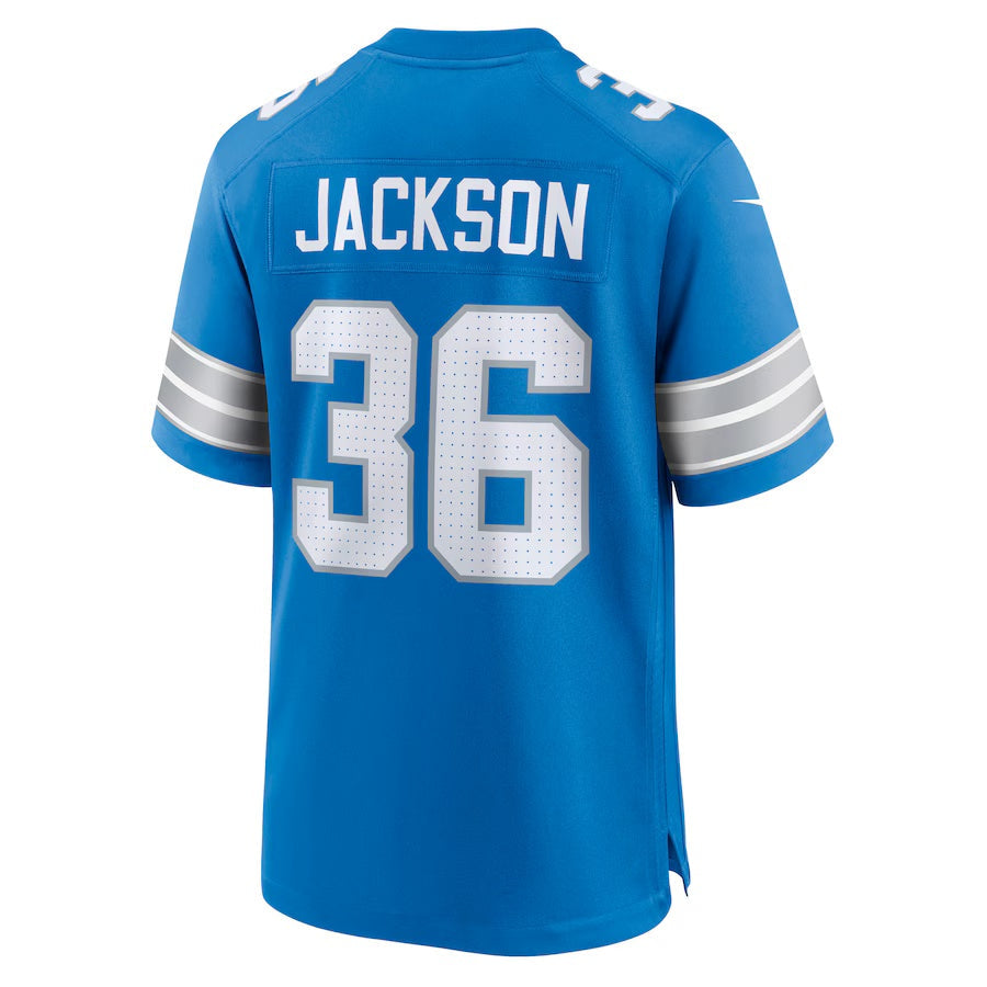 D.Lions #36 Deon Jackson Blue Team Game American Football Jersey - Main View