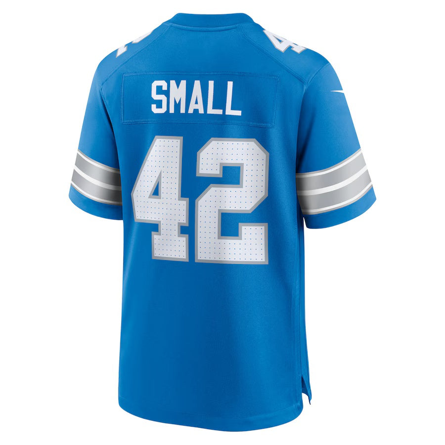 D.Lions #42 Jabari Small Blue Team Game American Football Jersey - Main View
