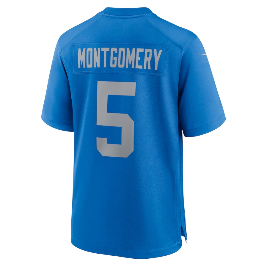 D.Lions #5 David Montgomery Blue Alternate Game American Football Jerseys - Main View