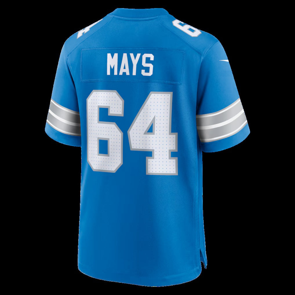 D.Lions #64 Cade Mays Blue Team Game American Football Jersey - Main View