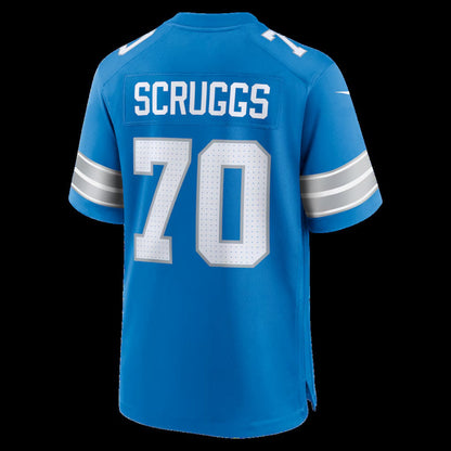 D.Lions #70 Juice Scruggs Blue Team Game American Football Jersey - Main View