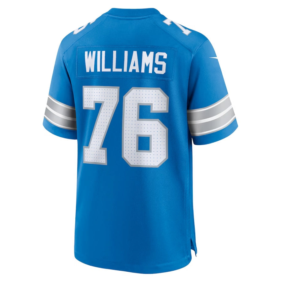 D.Lions #76 Raequan Williams Blue Team Game American Football Jerseys - Main View