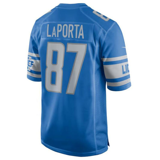 D.Lions #87 Sam LaPorta Blue Team Game Jersey American Stitched Football Jerseys - Main View