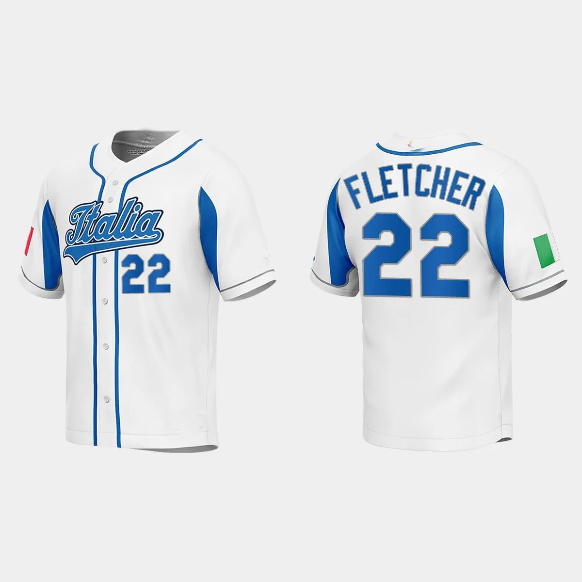 #22 DAVID FLETCHER ITALY BASEBALL 2023 WORLD BASEBALL CLASSIC JERSEY ¨C WHITE Stitches Baseball Jerseys - Main View