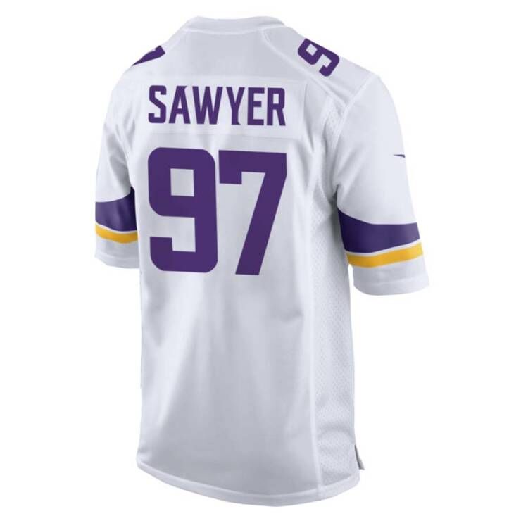 MN.Vikings #97 Talance Sawyer Team Game Jersey - White American Football Jerseys - Main View