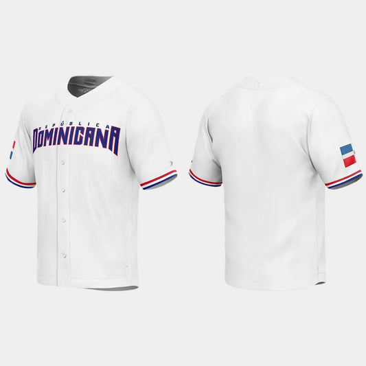 DOMINICAN REPUBLIC BASEBALL 2023 WORLD BASEBALL CLASSIC JERSEY ¨C WHITE Stitches Baseball Jerseys - Main View