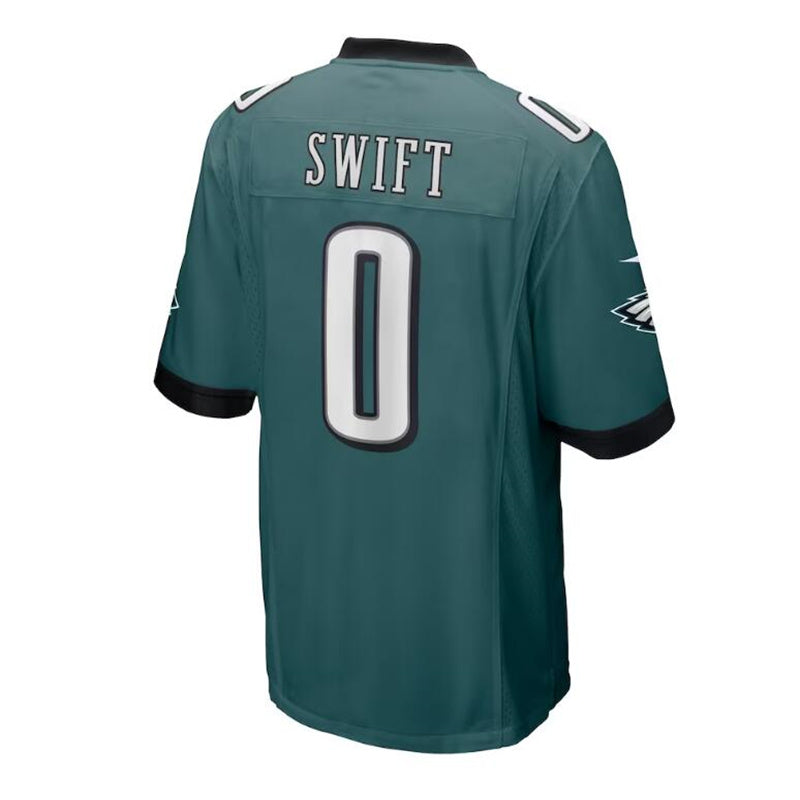 P.Eagles #0 D'Andre Swift Game Player Jersey - Midnight Green Stitched American Football Jerseys - Main View