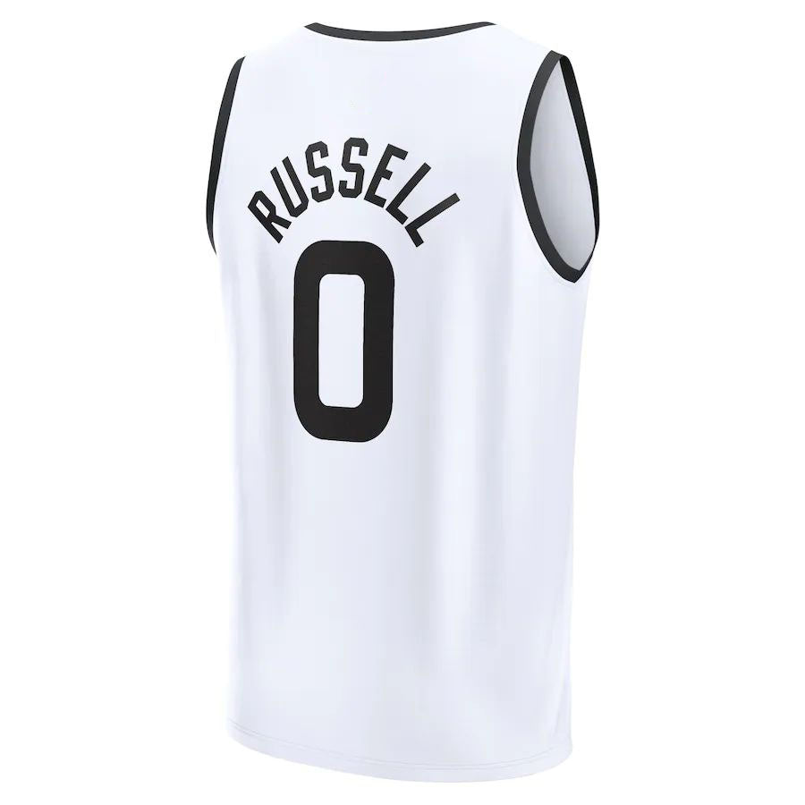 M.Timberwolves #0 D'Angelo Russell Fanatics Branded 2022-23 Fastbreak Jersey City Edition White Stitched American Basketball Jersey - Main View