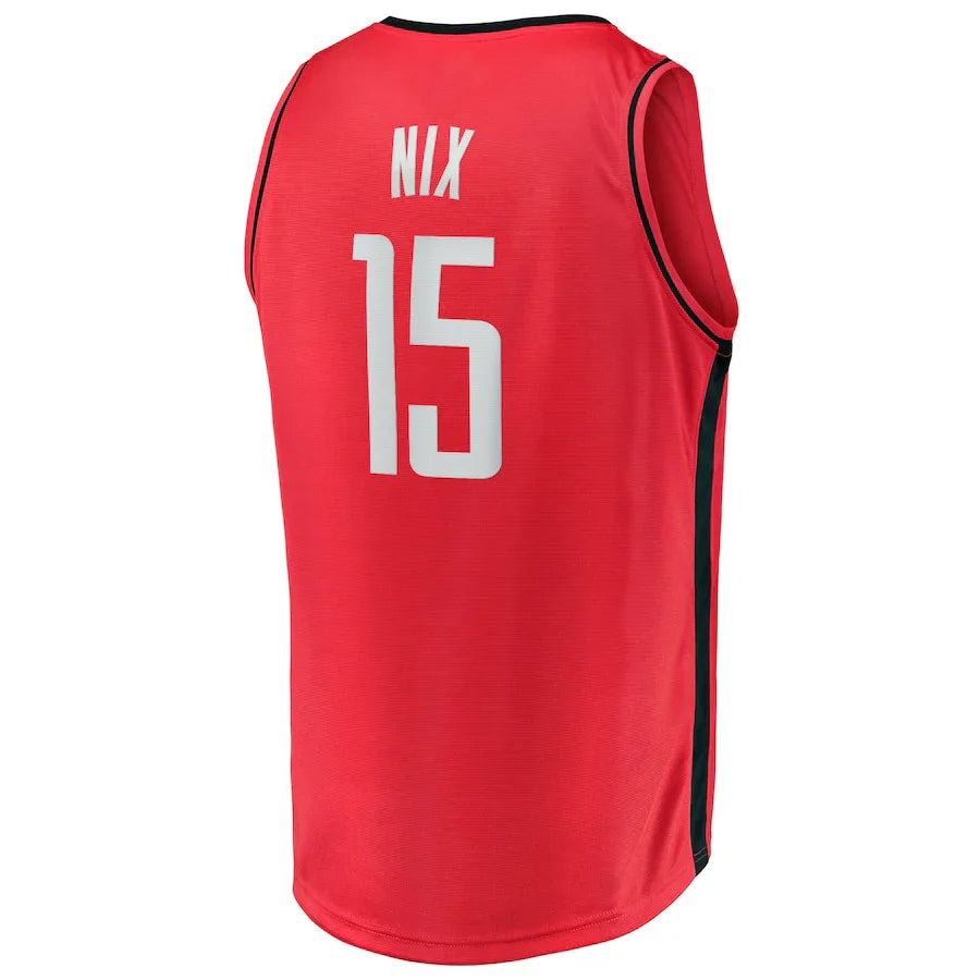 H.Rockets #15 Daishen Nix Fanatics Branded 2021-22 Fast Break Replica Jersey Icon Edition Red Stitched American Basketball Jersey - Main View