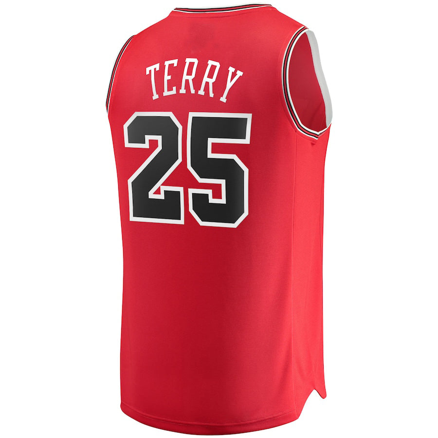C.Bulls #25 Dalen Terry Fanatics Branded 2022 Draft First Round Pick Fast Break Replica Jersey Icon Edition Red Stitched American Basketball Jersey - Main View