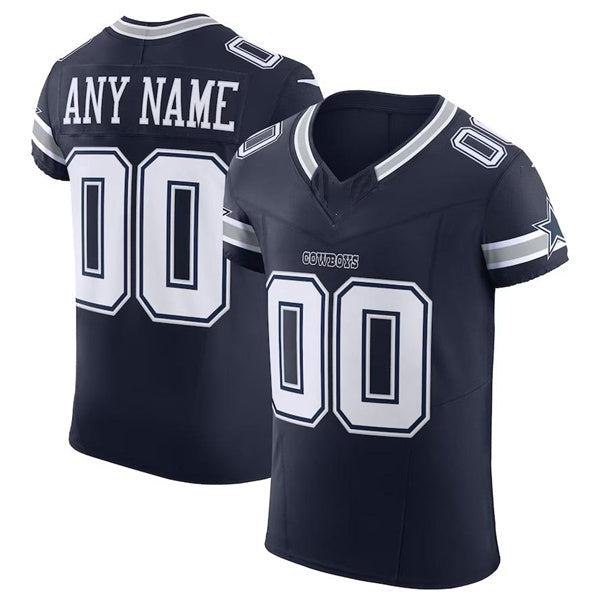Custom D.Cowboys Navy Scarlet Vapor F.U.S.E. Elite  Jersey Stitched American Football Jerseys - Main View