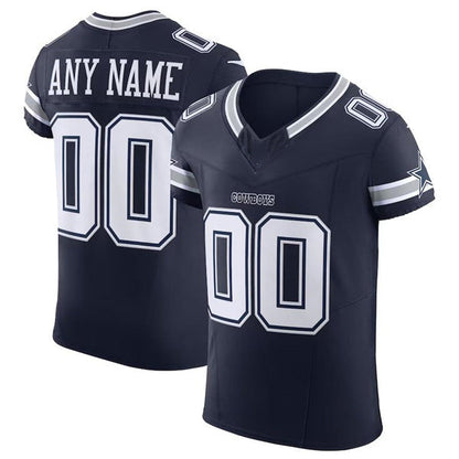 Custom D.Cowboys Navy Scarlet Vapor F.U.S.E. Elite  Jersey Stitched American Football Jerseys - Main View