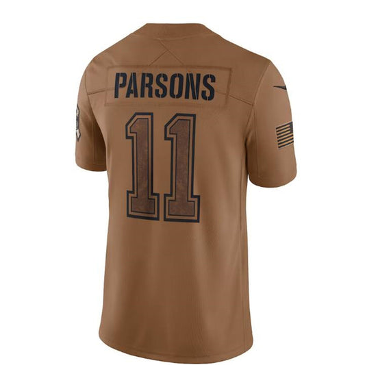 D.Cowboys #11 Micah ParsonsBrown 2023 Salute To Service Limited Jersey Stitched American Football Jerseys - Main View