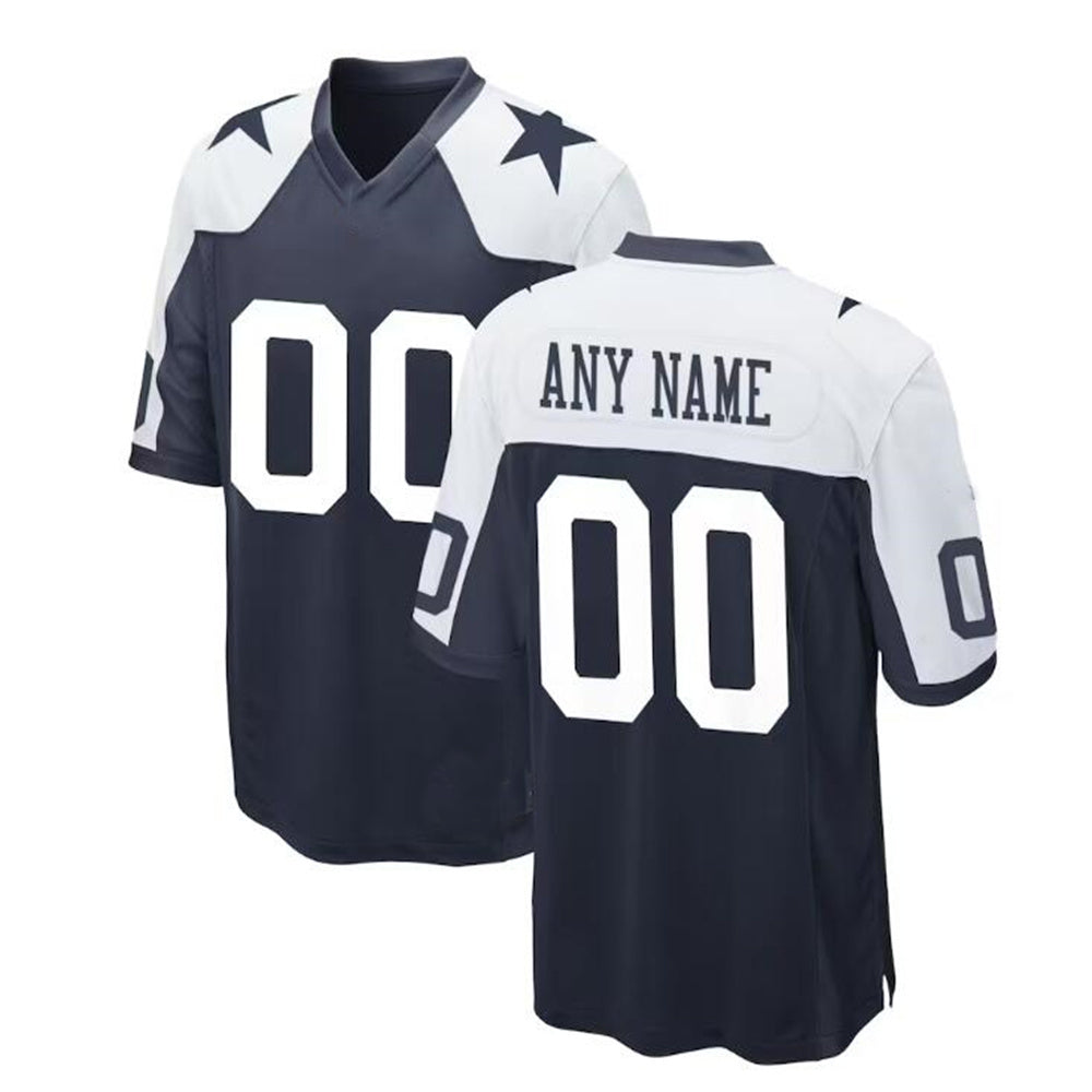 Custom  D.Cowboys Navy Alternate Game Jersey Stitched Football Jerseys - Main View