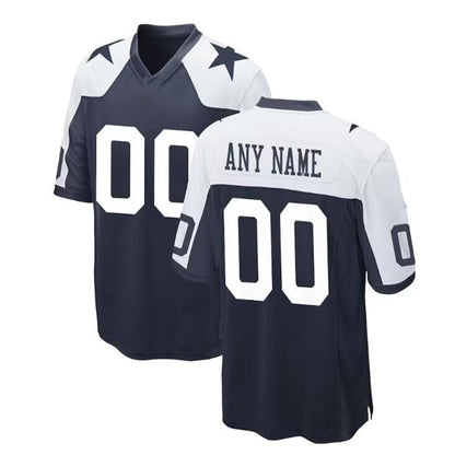 Custom  D.Cowboys Navy Alternate Game Jersey Stitched Football Jerseys - Main View