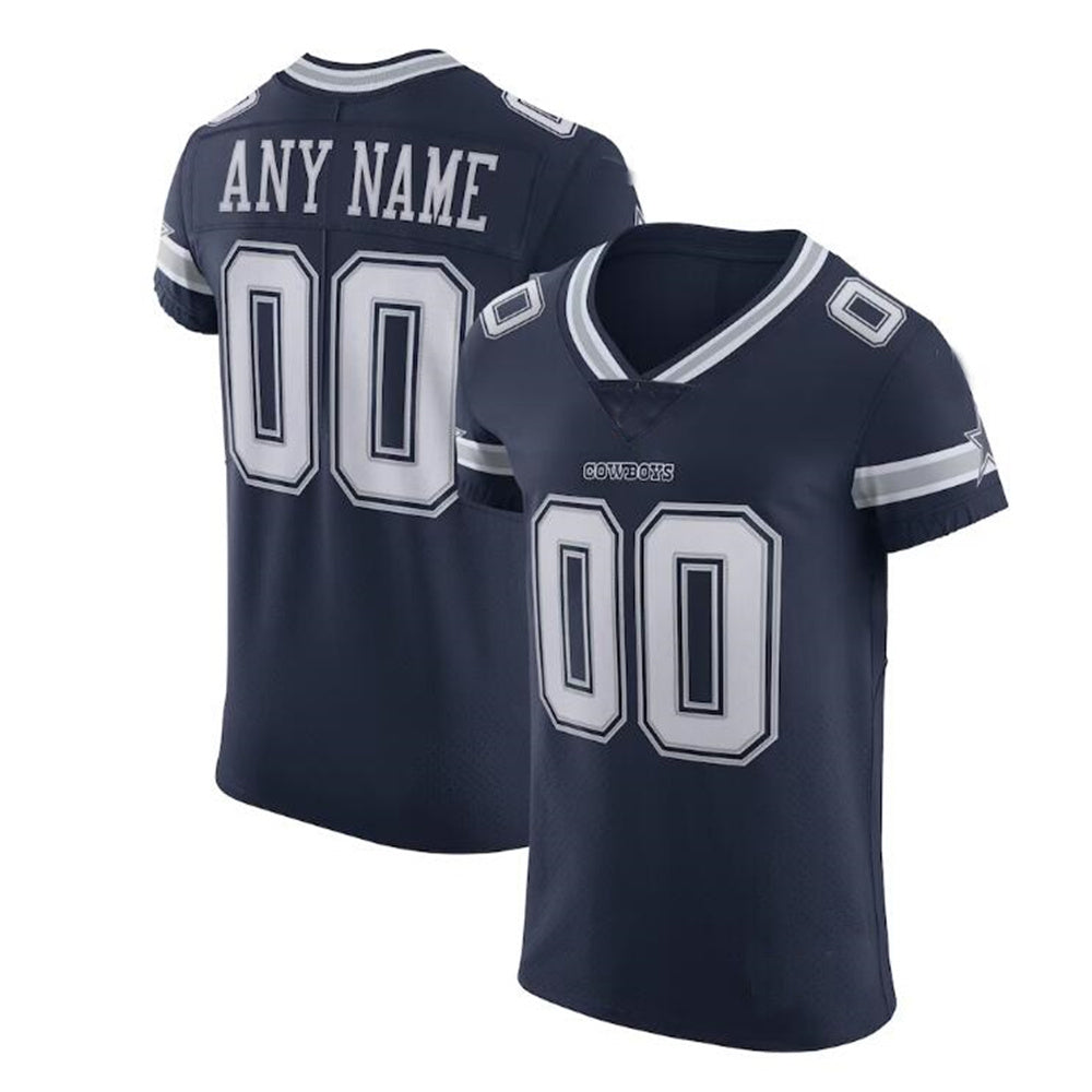 Custom  D.Cowboys Navy Vapor Elite Jersey Stitched Football Jerseys - Main View