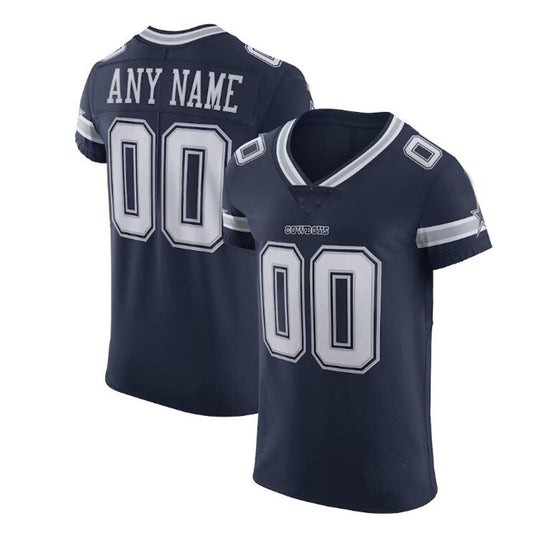 Custom  D.Cowboys Navy Vapor Elite Jersey Stitched Football Jerseys - Main View