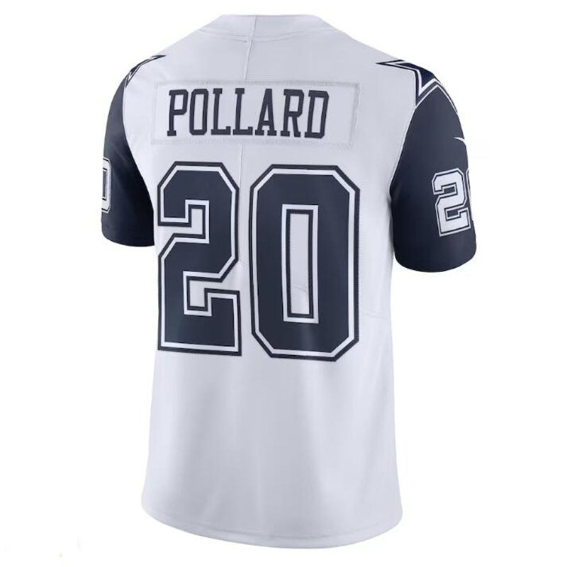 D.Cowboys #20 Tony Pollard White Vapor Limited Jersey Stitched American Football Jerseys - Main View