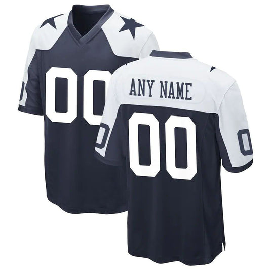 Custom D.Cowboys Jersey White Stitched Blue Game Stitched American Football Jerseys - Main View