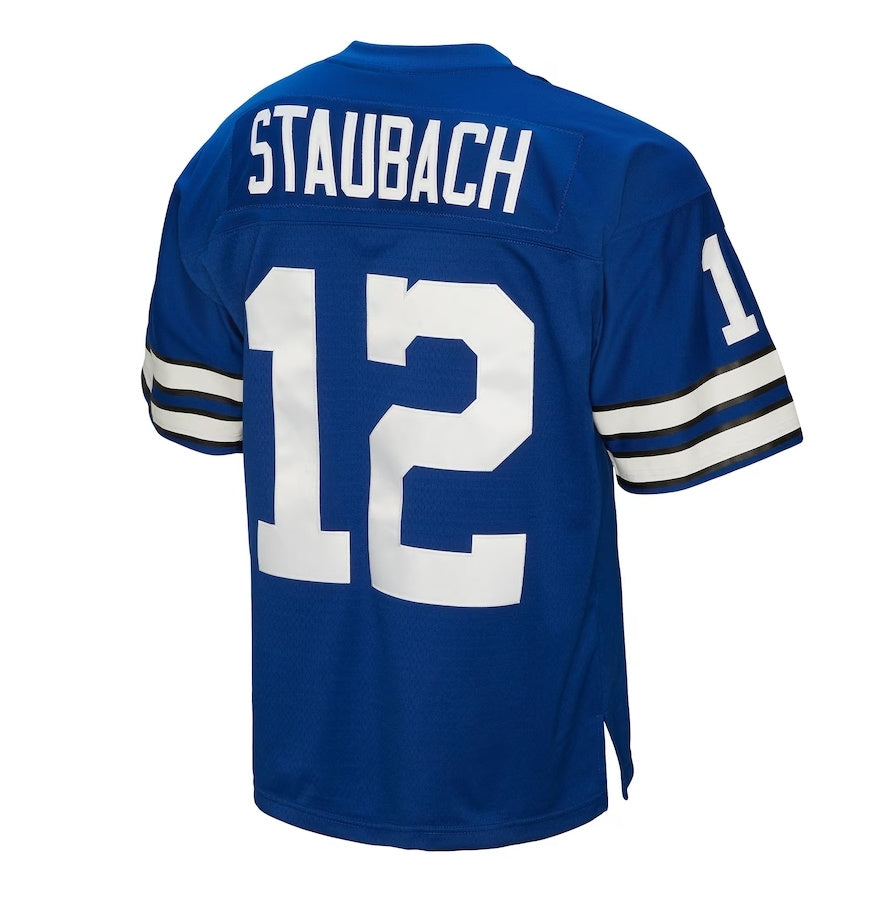 D.Cowboys #12 Roger Staubach Mitchell & Ness Big & Tall 1971 Legacy Retired Player Jersey - Navy American Jerseys - Main View