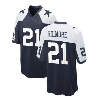 D.Cowboys #21 Stephon Gilmore Alternate Custom Game Jersey - Navy Stitched American Football Jerseys - Main View