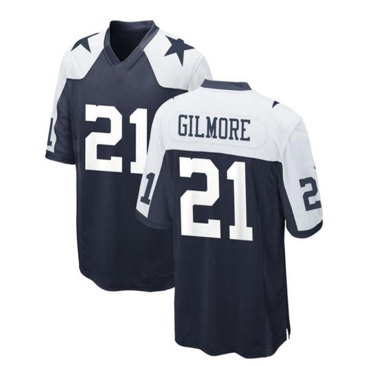 D.Cowboys #21 Stephon Gilmore Alternate Custom Game Jersey - Navy Stitched American Football Jerseys - Main View