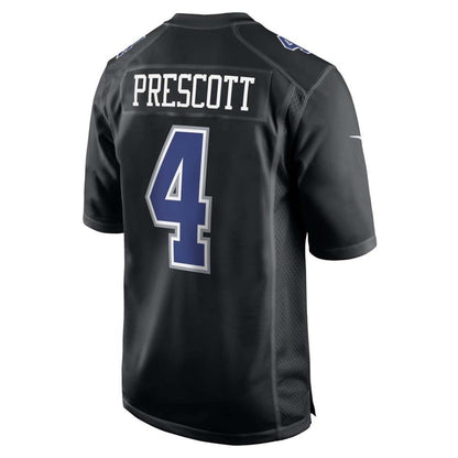 D.Cowboys #4 Dak Prescott Black Alternate Game Team Jersey Stitched American Football Jerseys - Main View