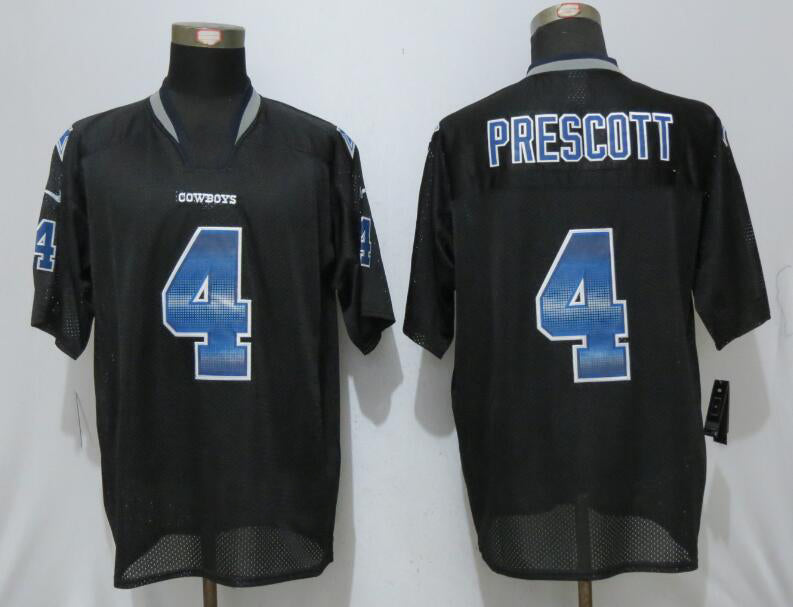 D.Cowboys  #4 Dak Prescott Black Strobe Stitched  Fashion Jersey American Jerseys - Main View