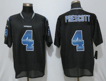 D.Cowboys  #4 Dak Prescott Black Strobe Stitched  Fashion Jersey American Jerseys - Main View