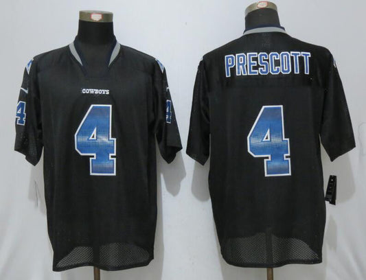 D.Cowboys  #4 Dak Prescott Black Strobe Stitched  Fashion Jersey American Jerseys - Main View