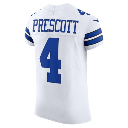 D.Cowboys #4 Dak Prescott Vapor F.U.S.E. Elite Jersey - White American Football Jerseys - Main View
